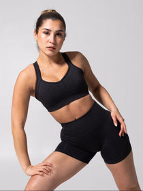 **PREORDER** Vida Seamless Sports Bra - Heather Charcoal