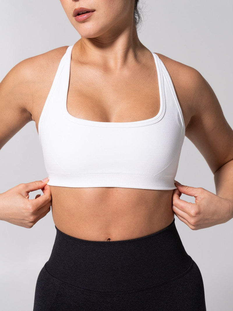 Power Seamless Sports Bra - White