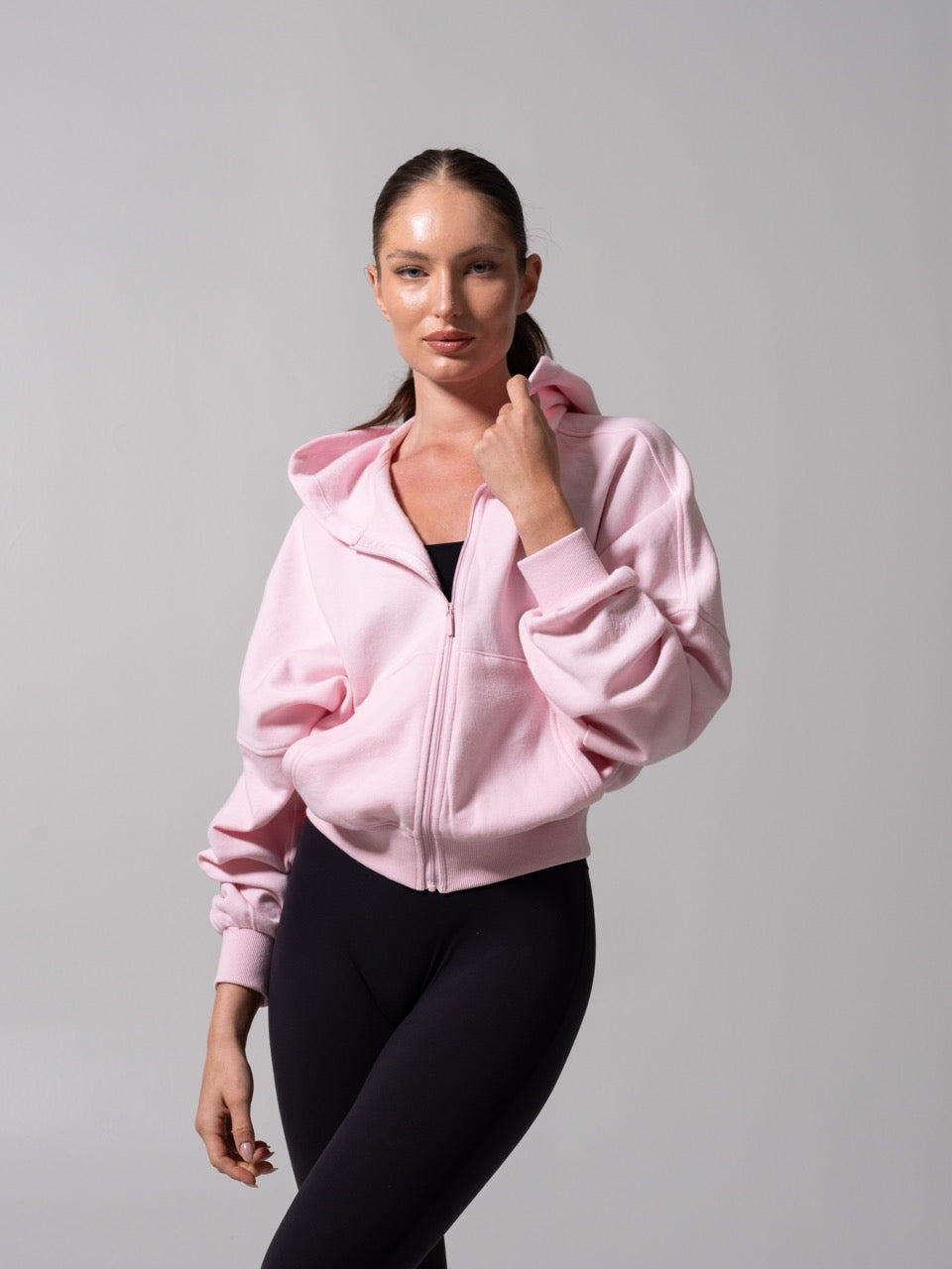 Threads Waist Zip Hoodie - Light Hot Mess