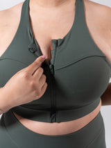 Thumbnail 3 of Wicked Zip Sports Bra - Limon Pepino, 3 of 6