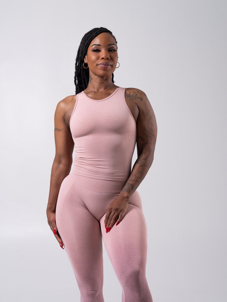 **PREORDER** Shape Seamless Hip Tank - Heather Rose Water