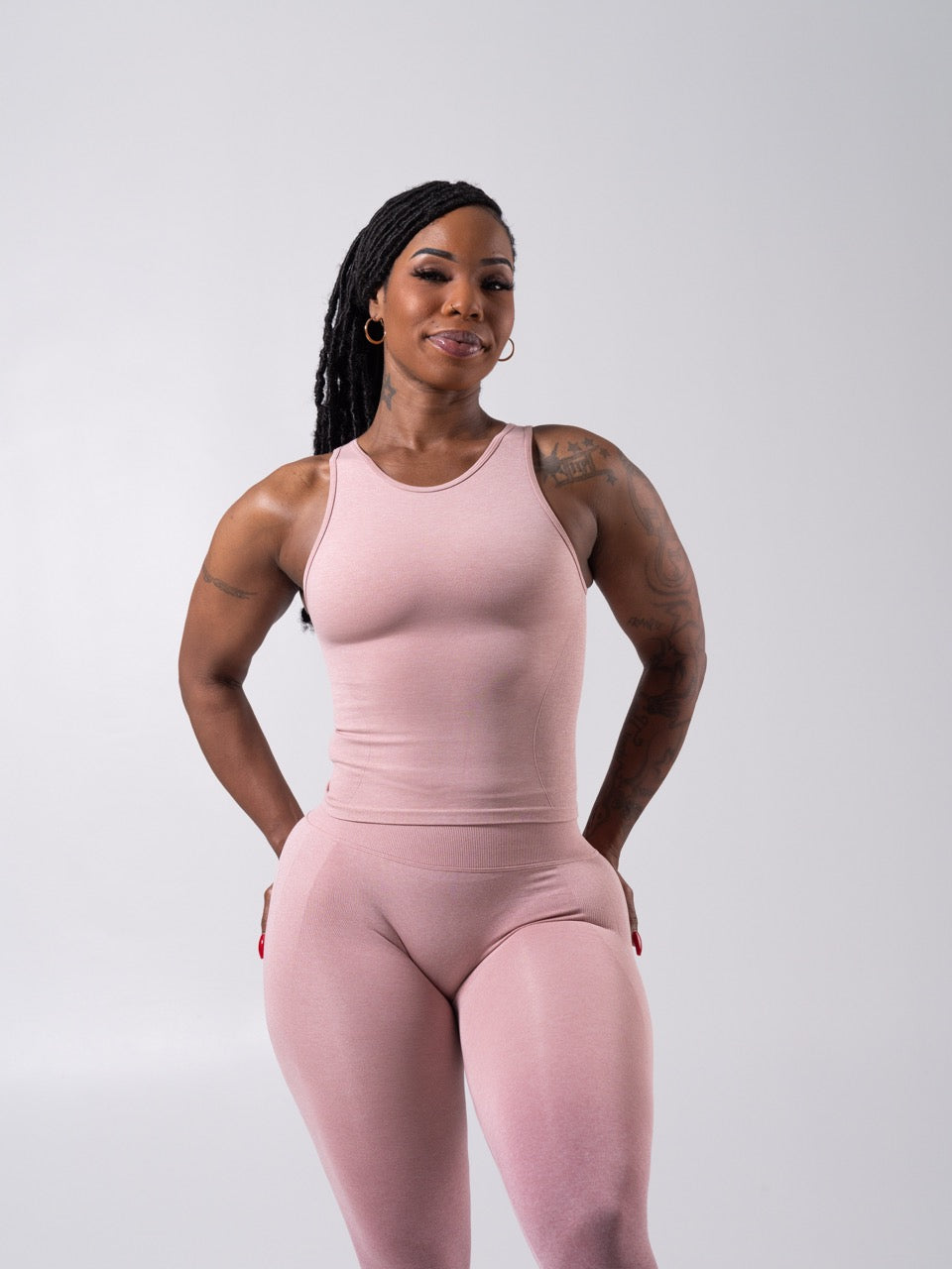 **PREORDER** Shape Seamless Hip Tank - Heather Rose Water