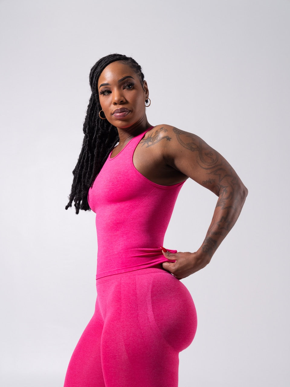 **PREORDER** Shape Seamless Hip Tank - Heather Miami Vice