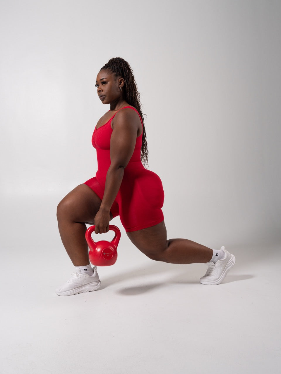 **PREORDER** Miracle Scrunch Seamless Bodysuit 5" - Heather Lipstick Red