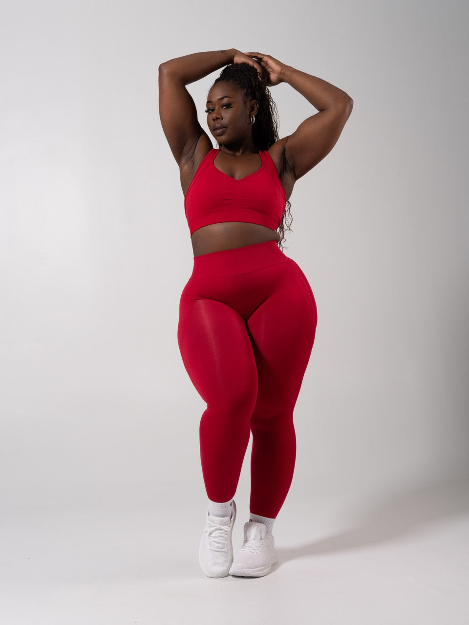**PREORDER** Miracle Seamless Hip Rise Legging - Heather Lipstick Red