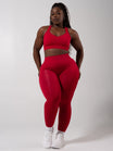 Miracle Seamless Mid Rise Legging - Heather Lipstick Red