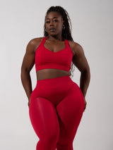 Thumbnail 1 of **PREORDER** Vida Seamless Sports Bra - Heather Lipstick Red, 1 of 7