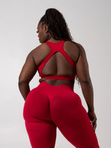Thumbnail 6 of **PREORDER** Vida Seamless Sports Bra - Heather Lipstick Red, 6 of 7