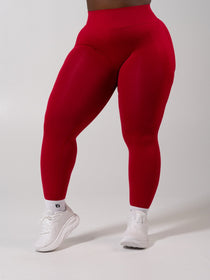 **PREORDER** Miracle Seamless Hip Rise Legging - Heather Lipstick Red