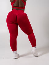 Thumbnail 7 of **PREORDER** Miracle Seamless Hip Rise Legging - Heather Lipstick Red, 7 of 9