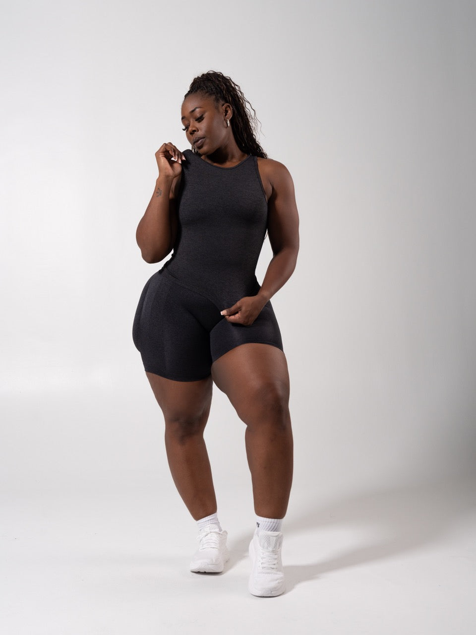 **PREORDER** Shape Seamless Hip Tank - Heather Charcoal