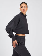 Thumbnail 4 of Threads Quarter Zip Crop - Onyx Black, 4 of 7