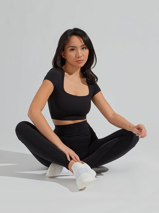 Butter Crop Top - Onyx Black