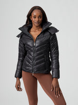 Thumbnail 1 of Waist Taper Puffer Jacket - Onyx Black, 1 of 10