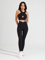 Thumbnail 2 of Harmony Halter Sports Bra - Onyx Black, 2 of 18