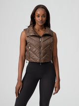 Thumbnail 4 of Cinch Waist Puffer Vest - Dark Brown, 4 of 8