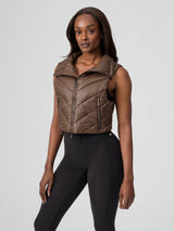 Thumbnail 5 of Cinch Waist Puffer Vest - Dark Brown, 5 of 8