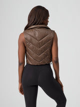 Thumbnail 6 of Cinch Waist Puffer Vest - Dark Brown, 6 of 8