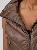 Thumbnail 7 of Cinch Waist Puffer Vest - Dark Brown, 7 of 8