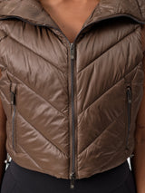 Thumbnail 2 of Cinch Waist Puffer Vest - Dark Brown, 2 of 8
