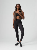 Thumbnail 8 of Cinch Waist Puffer Vest - Dark Brown, 8 of 8