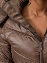 Thumbnail 2 of Waist Taper Puffer Jacket - Dark Brown, 2 of 8