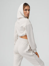 Thumbnail 5 of Luxe Bolero Hoodie - Eggshell, 5 of 5