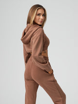 Thumbnail 2 of Luxe Bolero Hoodie - Cocoa, 2 of 6