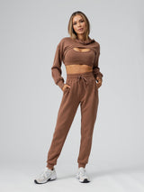 Thumbnail 6 of Luxe Bolero Hoodie - Cocoa, 6 of 6