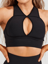 Thumbnail 1 of Sphynx Ribbed Sports Bra - Onyx Black, 1 of 27